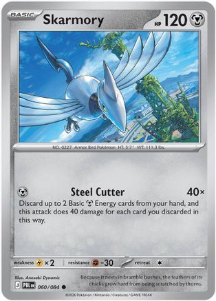 Skarmory 060 - Reverse Holofoil ME05 Pitch Black - Common