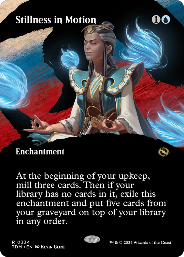 Stillness in Motion (Borderless) (TDM-334) - Tarkir: Dragonstorm: (Showcase, enchantment)