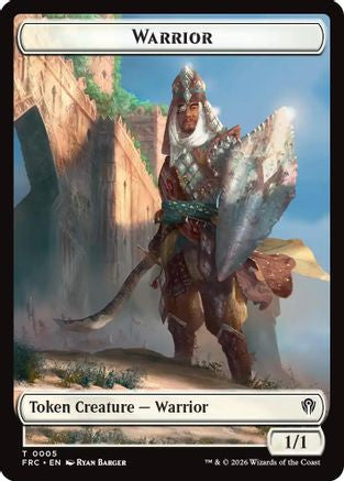 Warrior // Shark Double-Sided Token (FRC-5 // 6) - Commander: Reality Fracture