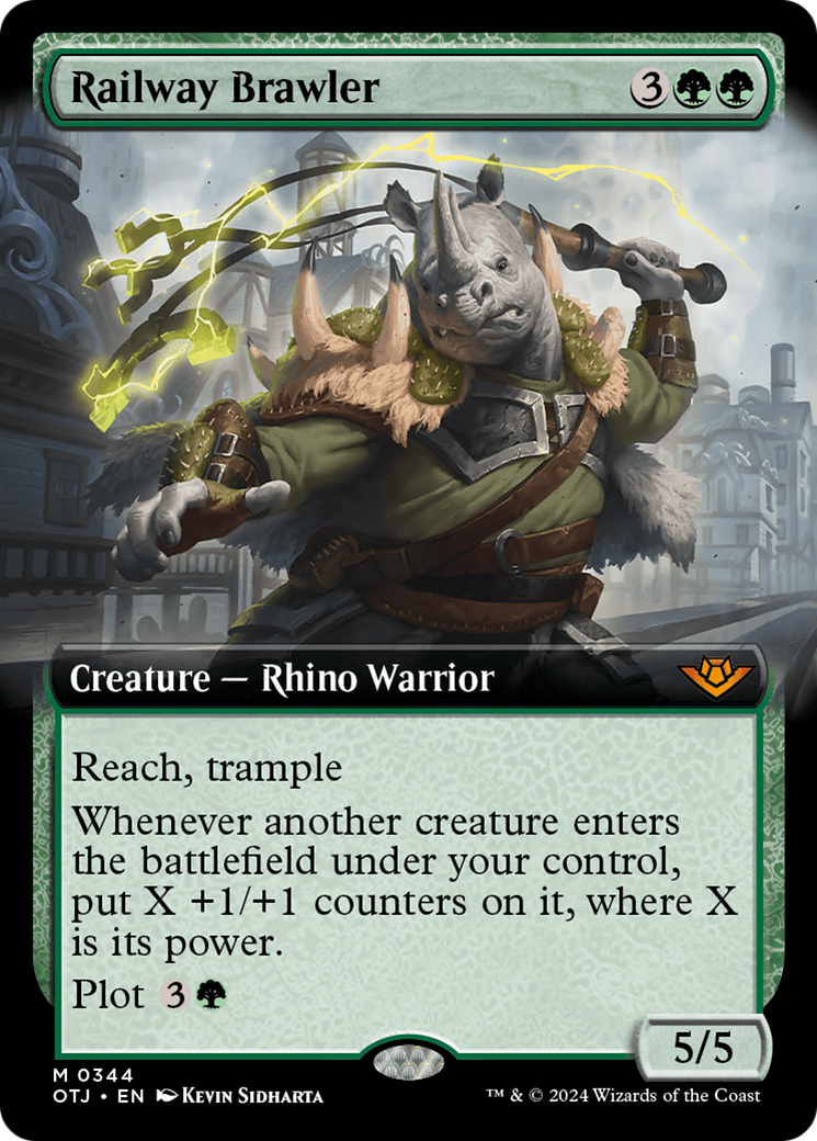 Railway Brawler (Extended Art) (OTJ-344) - Outlaws of Thunder Junction: (Extended Art)