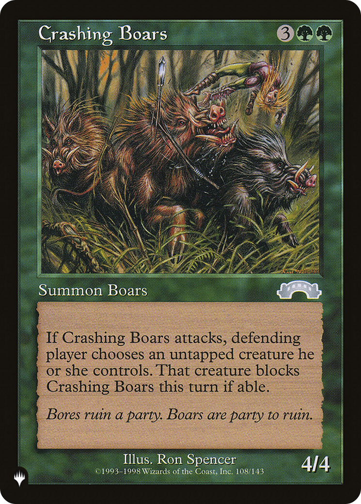 Crashing Boars (LIST-108/143) - The List
