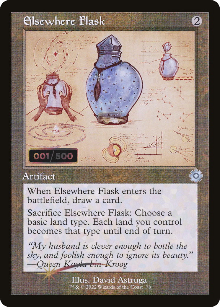Elsewhere Flask (Schematic) (Serial Numbered) (BRR-078) - The Brothers' War Retro Artifacts Foil