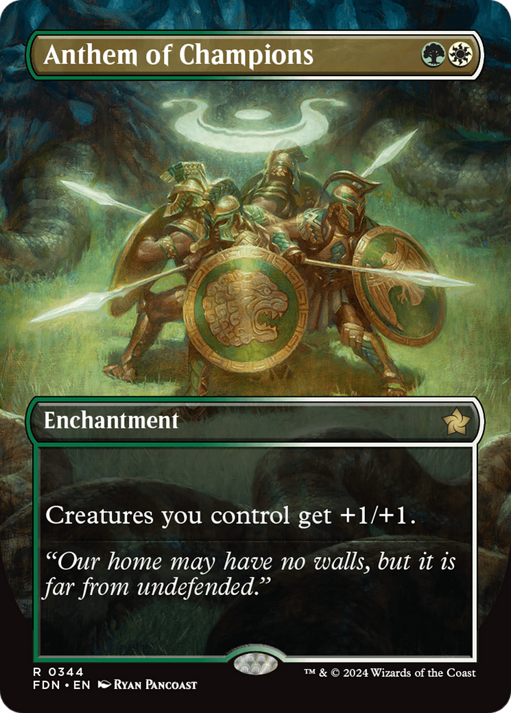 Anthem of Champions (Borderless) (FDN-344) - Foundations: (enchantment)