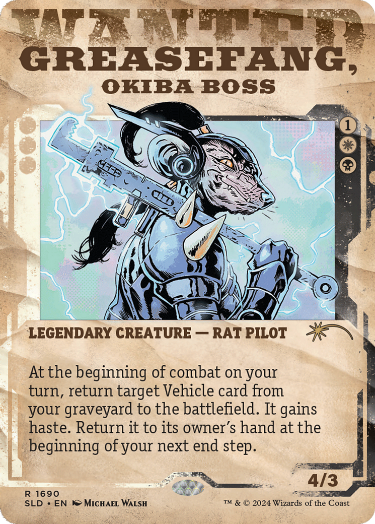 Greasefang, Okiba Boss (SLD-1690) - Secret Lair Drop: (Showcase) (Borderless) Foil