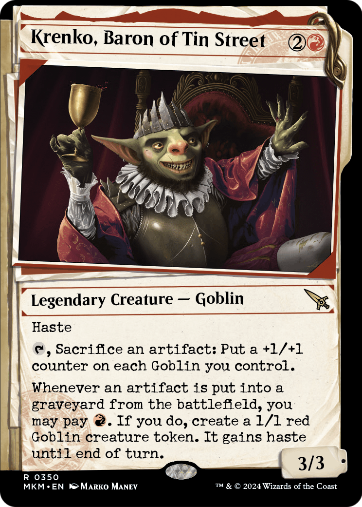 Krenko, Baron of Tin Street (Showcase) (MKM-350) - Murders at Karlov Manor: (Showcase) Foil