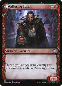 Alluring Suitor (Showcase) (VOW-300) - Innistrad: Crimson Vow: (Showcase, Double Faced Transform) Foil
