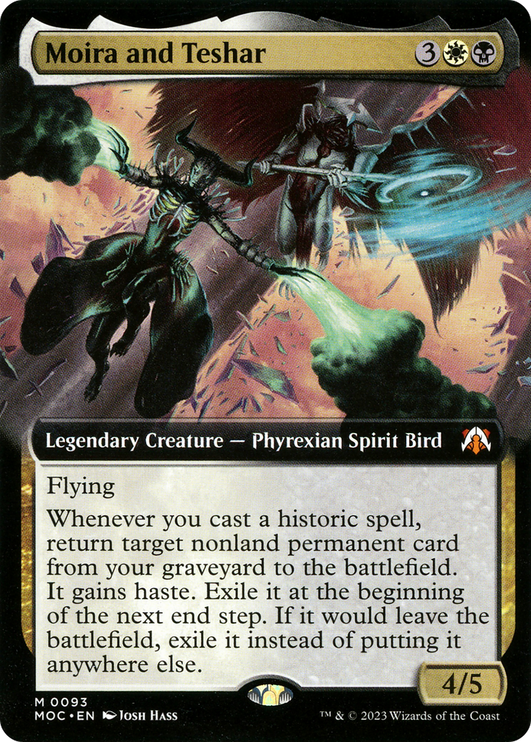 Moira and Teshar (Extended Art) (MOC-093) - March of the Machine Commander: (Extended Art) Foil