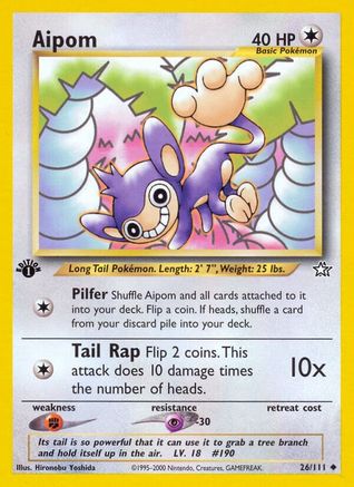 Aipom 026 - 1st Edition Neo Genesis - Uncommon