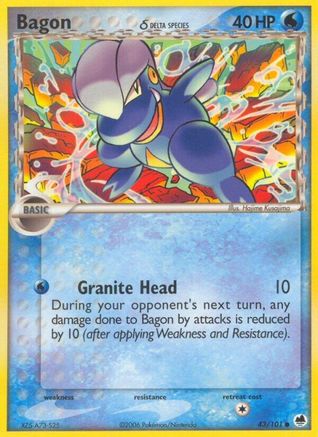 Bagon (Delta Species) 043 - Reverse Holofoil Dragon Frontiers - Common