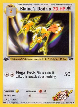 Blaine's Dodrio 032 - 1st Edition Gym Challenge - Uncommon