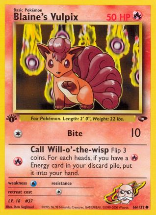 Blaine's Vulpix 066 - 1st Edition Gym Challenge - Common