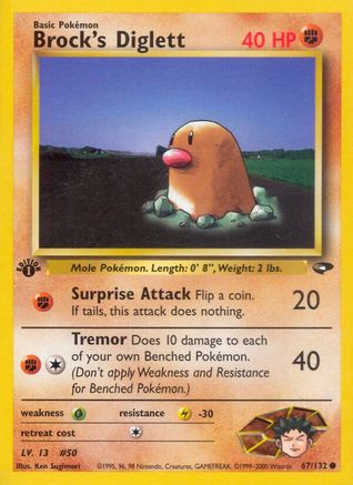 Brock's Diglett 067 - 1st Edition Gym Challenge - Common