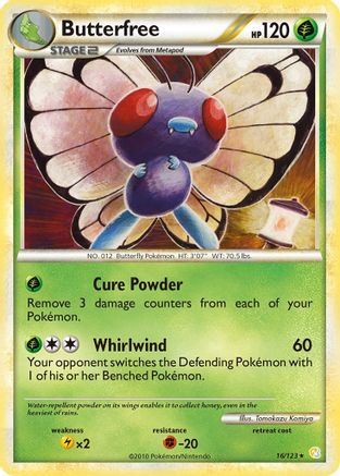 Butterfree 016 - Reverse Holofoil HeartGold SoulSilver - Rare
