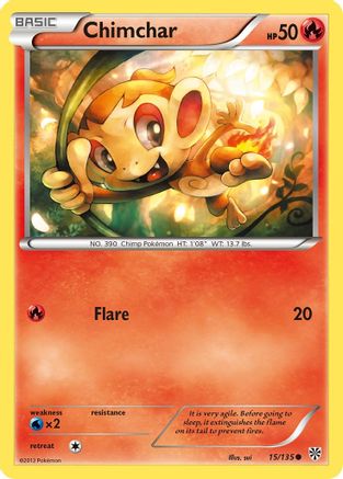 Chimchar 015/135 - Reverse Holofoil Plasma Storm - Common