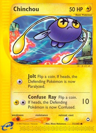 Chinchou (71) (71) 071/147 - Reverse Holofoil Aquapolis - Common
