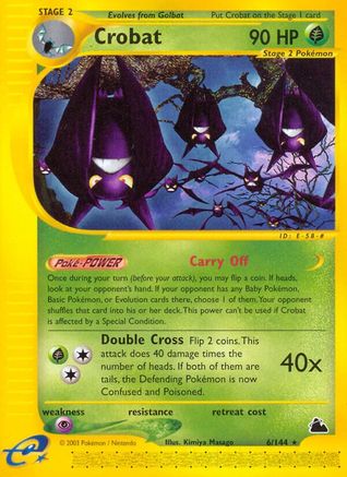 Crobat (6) - Reverse Holofoil Skyridge - Rare