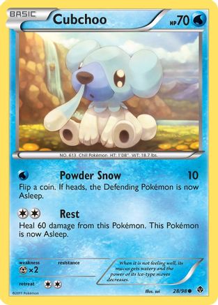 Cubchoo (28) (28) 028 - Reverse Holofoil Emerging Powers - Common