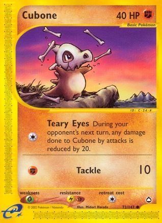 Cubone 072 Aquapolis - Common