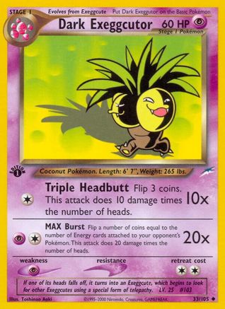 Dark Exeggcutor 033 - 1st Edition Neo Destiny - Uncommon