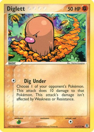 Diglett 061 - Reverse Holofoil FireRed & LeafGreen - Common