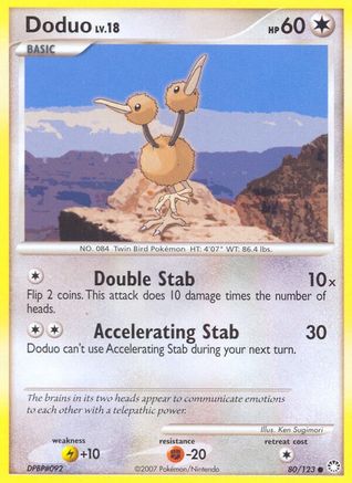 Doduo 080 - Reverse Holofoil Mysterious Treasures - Common