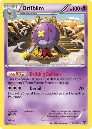 Drifblim - Reverse Holofoil Plasma Blast - Rare