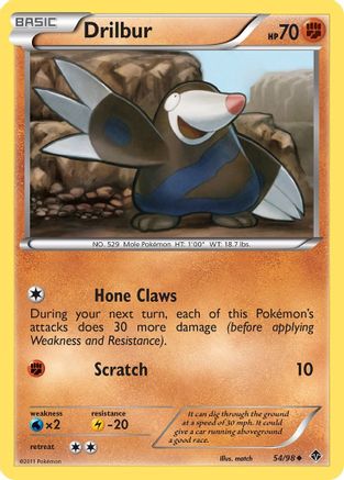 Drilbur (54) - Reverse Holofoil Emerging Powers - Uncommon
