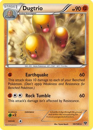 Dugtrio - Reverse Holofoil XY Base Set - Rare