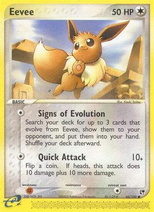 Eevee 063 - Reverse Holofoil Sandstorm - Common