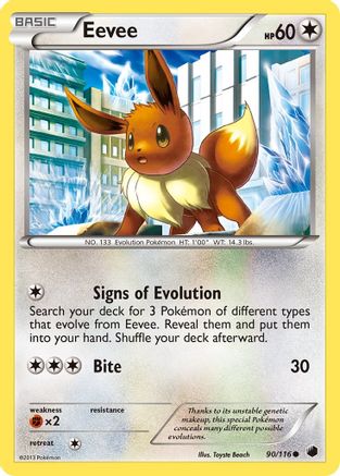Eevee (90) (90) 090 - Reverse Holofoil Plasma Freeze - Common