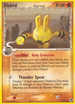 Elekid (Delta Species) 048 - Reverse Holofoil Dragon Frontiers - Common