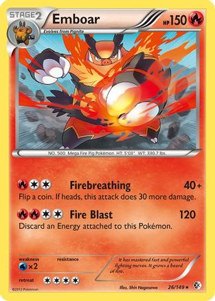 Emboar - Holofoil Boundaries Crossed - Holo Rare