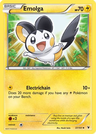 Emolga - Reverse Holofoil Noble Victories - Uncommon