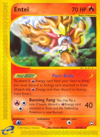 Entei - Reverse Holofoil Aquapolis - Rare