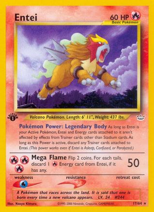 Entei (17) (17) 017 - 1st Edition Neo Revelation - Rare