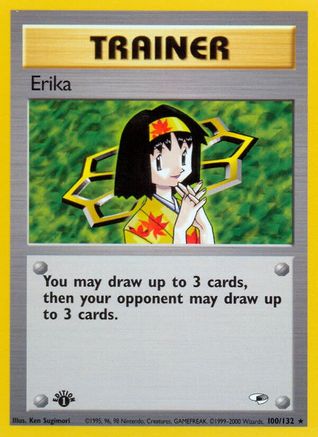 Erika (100) (100) 100 - 1st Edition Gym Heroes - Rare