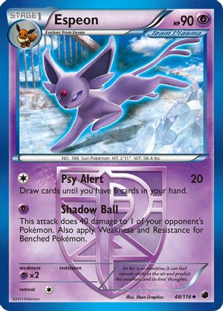 Espeon (Team Plasma) 048 - Reverse Holofoil Plasma Freeze - Uncommon