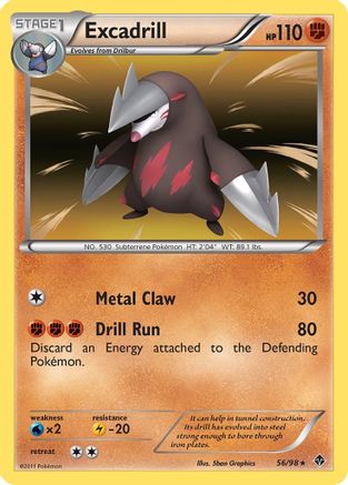 Excadrill (56) (56) 056 - Reverse Holofoil Emerging Powers - Holo Rare