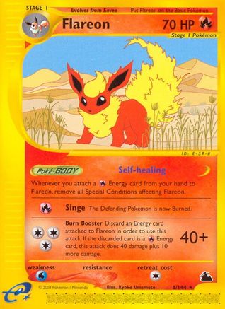 Flareon (8) - Reverse Holofoil Skyridge - Rare