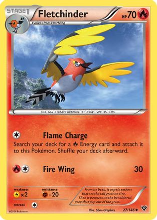 Fletchinder - Reverse Holofoil XY Base Set - Uncommon