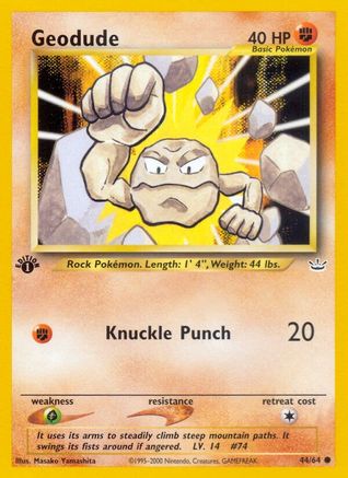 Geodude 044 - 1st Edition Neo Revelation - Common