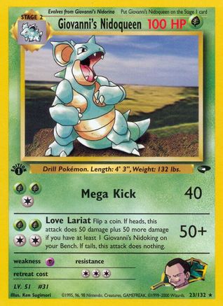Giovanni's Nidoqueen 023 - 1st Edition Gym Challenge - Rare