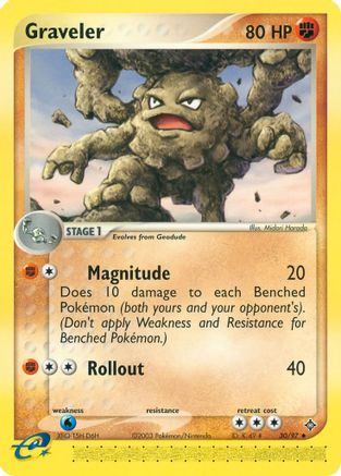 Graveler - 30/97/097 - Reverse Holofoil Dragon - Uncommon