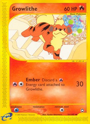 Growlithe (51) Aquapolis - Uncommon