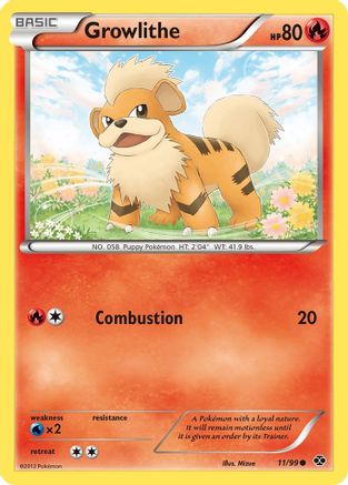 Growlithe (11) (11) 011 - Reverse Holofoil Next Destinies - Common