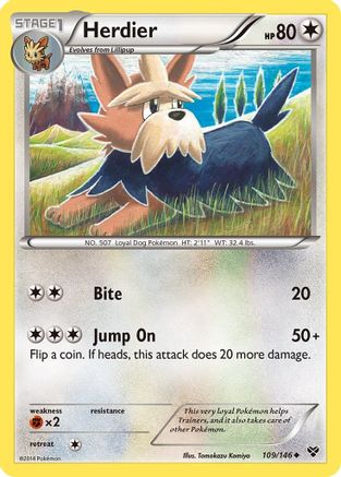 Herdier 109 - Reverse Holofoil XY Base Set - Uncommon