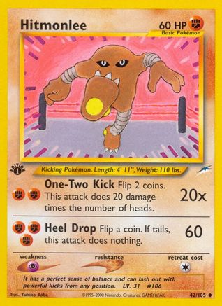 Hitmonlee 042 - 1st Edition Neo Destiny - Uncommon