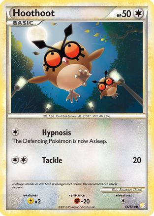 Hoothoot 066 - Reverse Holofoil HeartGold SoulSilver - Common