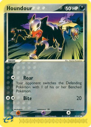 Houndour 059/97 - Reverse Holofoil Dragon - Common