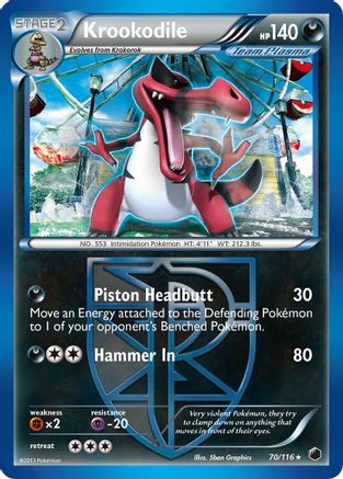Krookodile (Team Plasma) - Reverse Holofoil Plasma Freeze - Rare